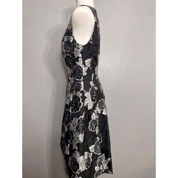 Prabal Gurung Dresse Black Silver Floral Jacquard Mini Dress 4 - Picture 10 of 14
